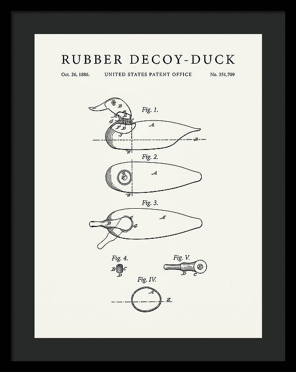 Rubber Decoy Duck Minimalist Patent Us351709a
