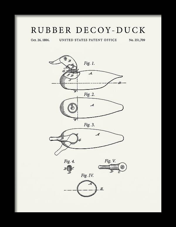 Rubber Decoy Duck Minimalist Patent Us351709a