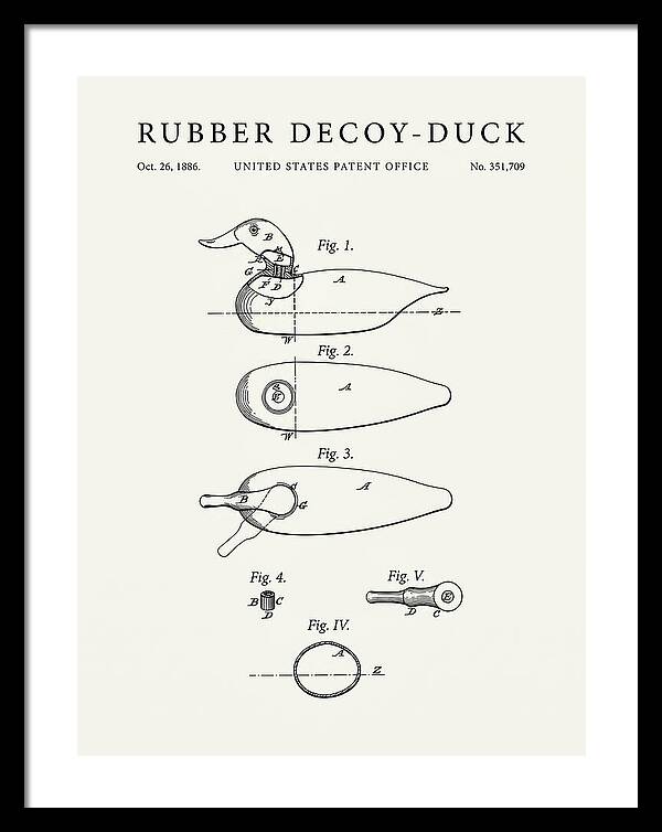 Rubber Decoy Duck Minimalist Patent Us351709a