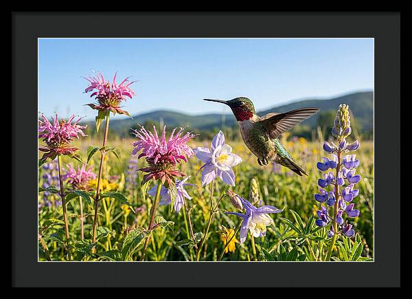 Ruby Throated Hummingbird In Flight