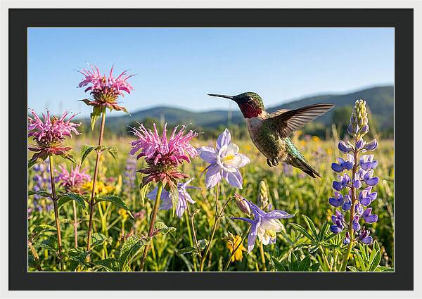 Ruby Throated Hummingbird In Flight