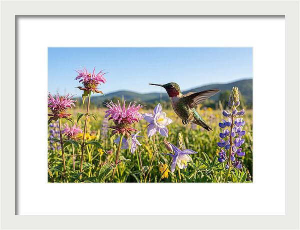 Ruby Throated Hummingbird In Flight