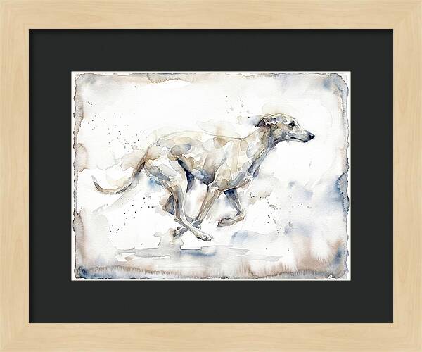 Running Greyhound In Watercolor