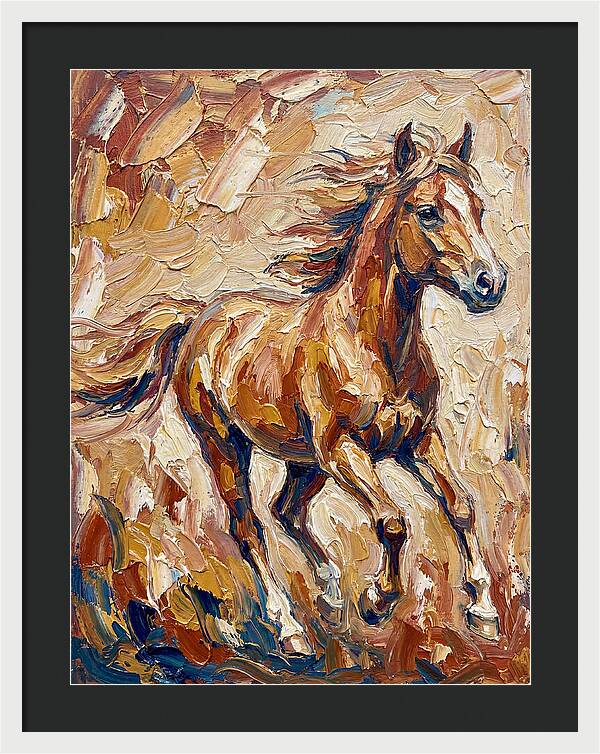 Running Horse In Warm Tones