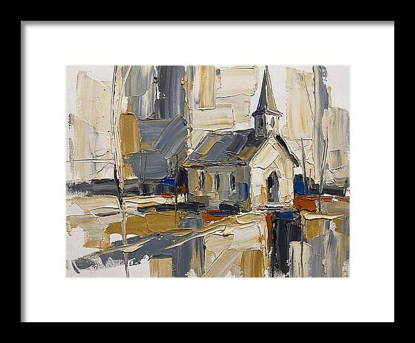 Rural Chapel In Palette Knife Style