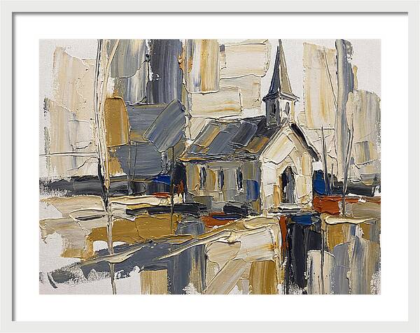 Rural Chapel In Palette Knife Style