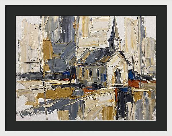 Rural Chapel In Palette Knife Style