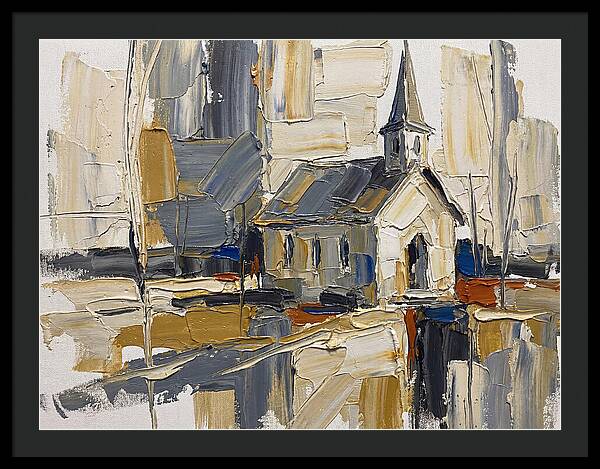 Rural Chapel In Palette Knife Style