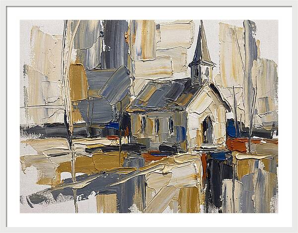 Rural Chapel In Palette Knife Style