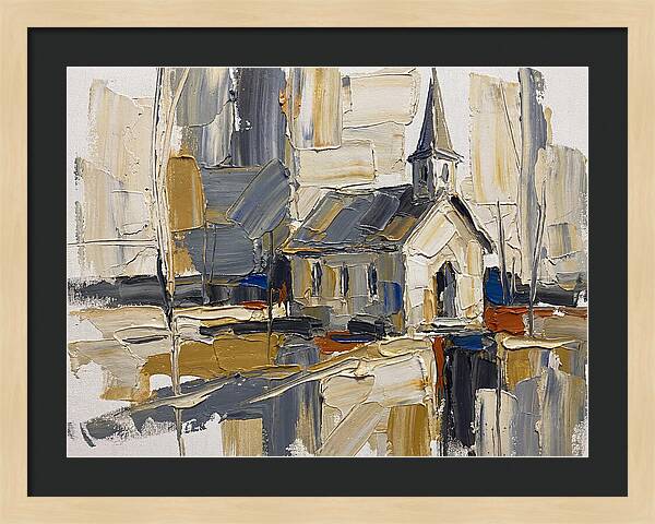 Rural Chapel In Palette Knife Style