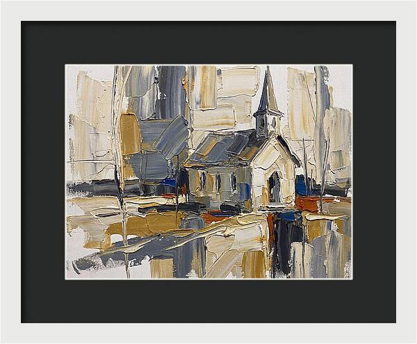 Rural Chapel In Palette Knife Style