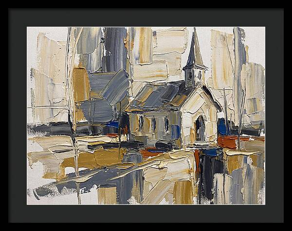 Rural Chapel In Palette Knife Style