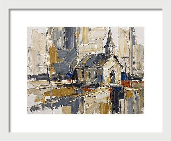 Rural Chapel In Palette Knife Style