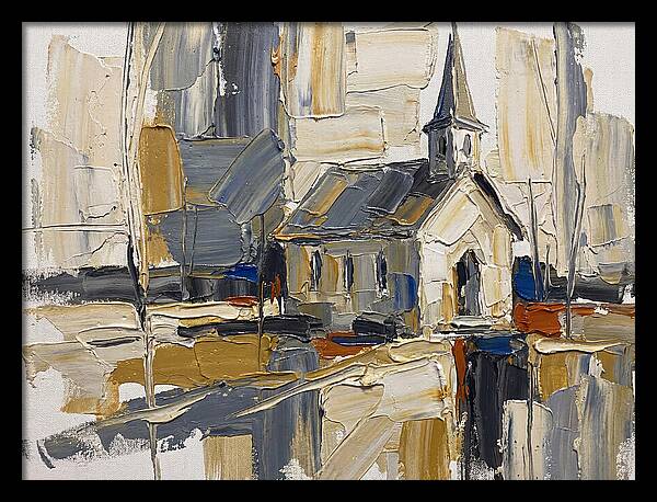 Rural Chapel In Palette Knife Style