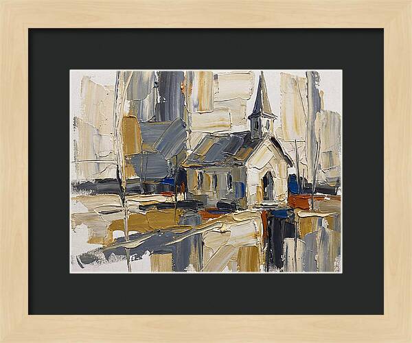 Rural Chapel In Palette Knife Style
