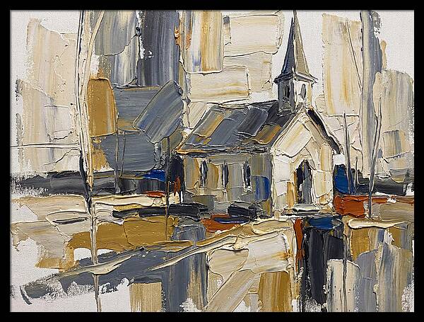 Rural Chapel In Palette Knife Style