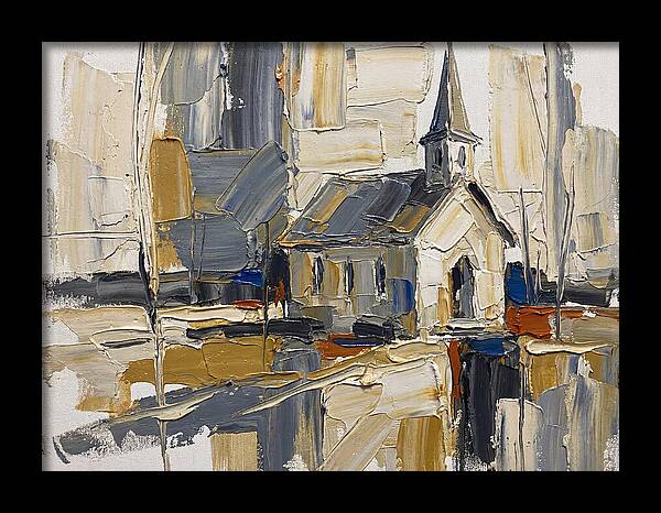 Rural Chapel In Palette Knife Style