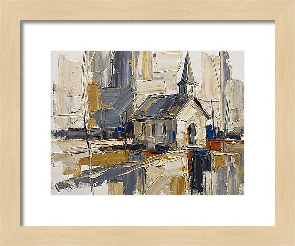 Rural Chapel In Palette Knife Style