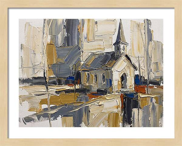 Rural Chapel In Palette Knife Style