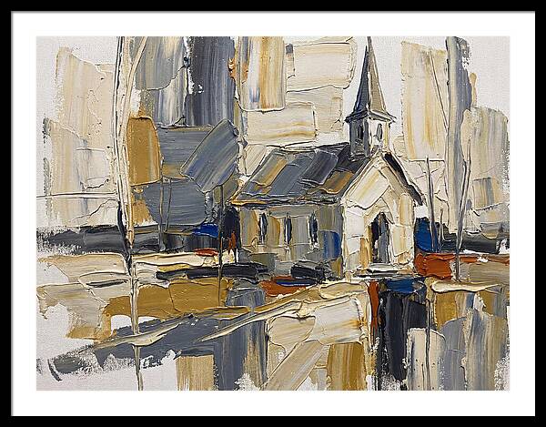 Rural Chapel In Palette Knife Style