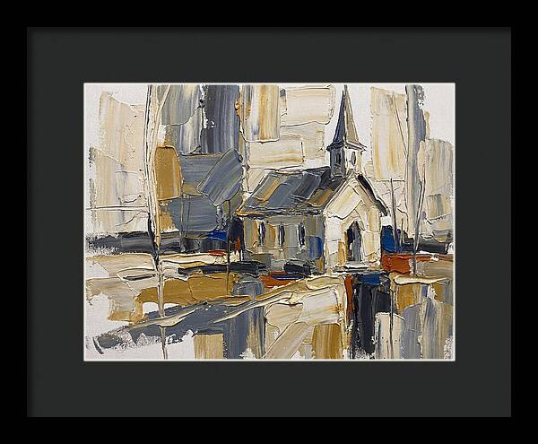 Rural Chapel In Palette Knife Style