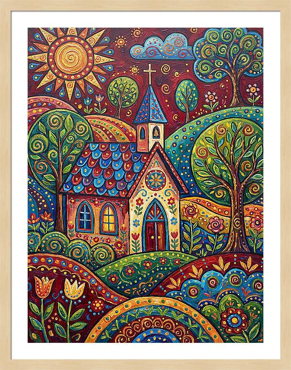 Rural Chapel In Vibrant Landscape