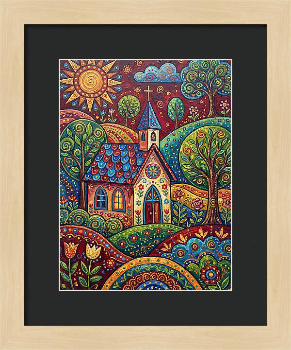 Rural Chapel In Vibrant Landscape