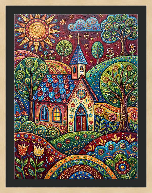 Rural Chapel In Vibrant Landscape