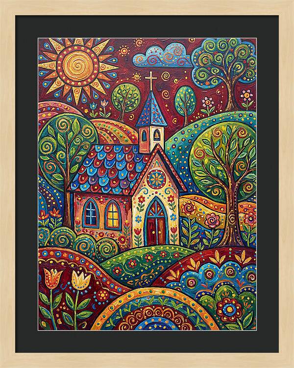 Rural Chapel In Vibrant Landscape
