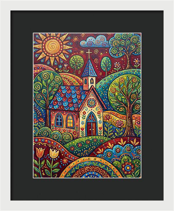 Rural Chapel In Vibrant Landscape