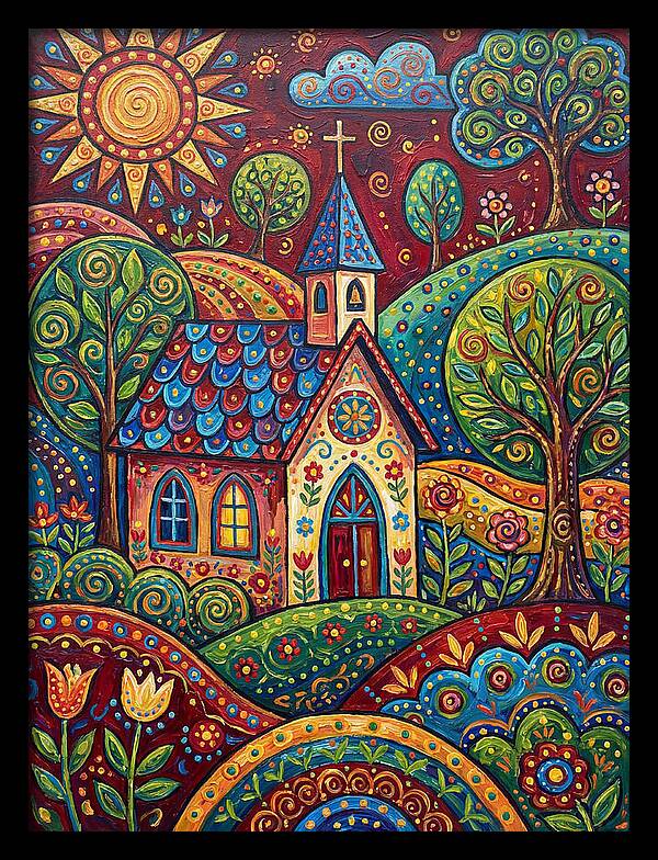 Rural Chapel In Vibrant Landscape