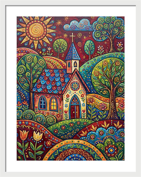 Rural Chapel In Vibrant Landscape