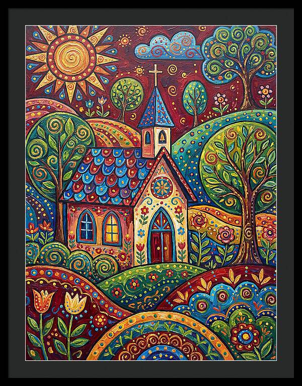 Rural Chapel In Vibrant Landscape