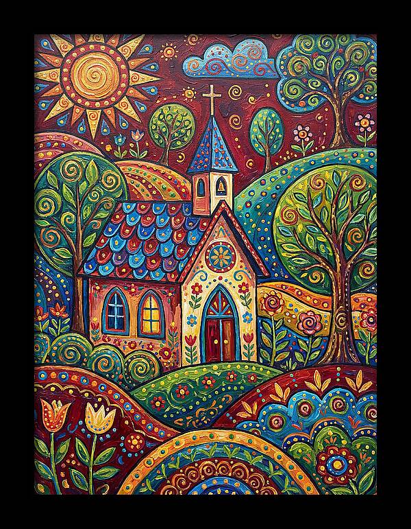 Rural Chapel In Vibrant Landscape