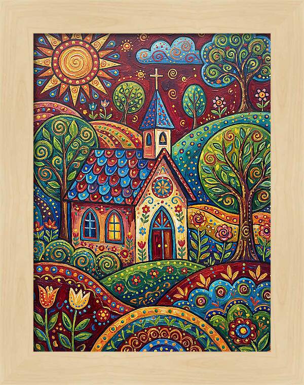 Rural Chapel In Vibrant Landscape