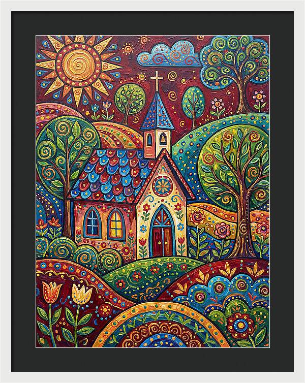 Rural Chapel In Vibrant Landscape