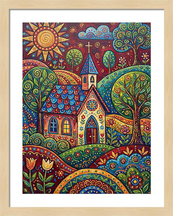 Rural Chapel In Vibrant Landscape