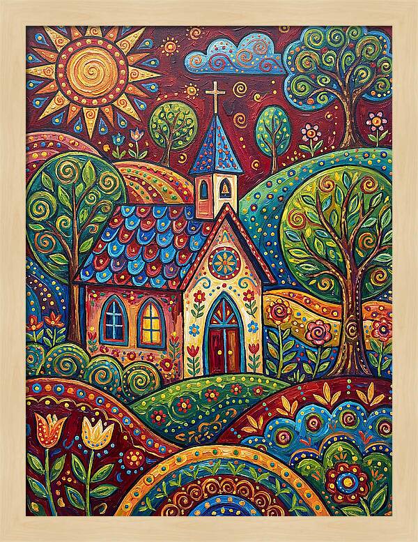 Rural Chapel In Vibrant Landscape