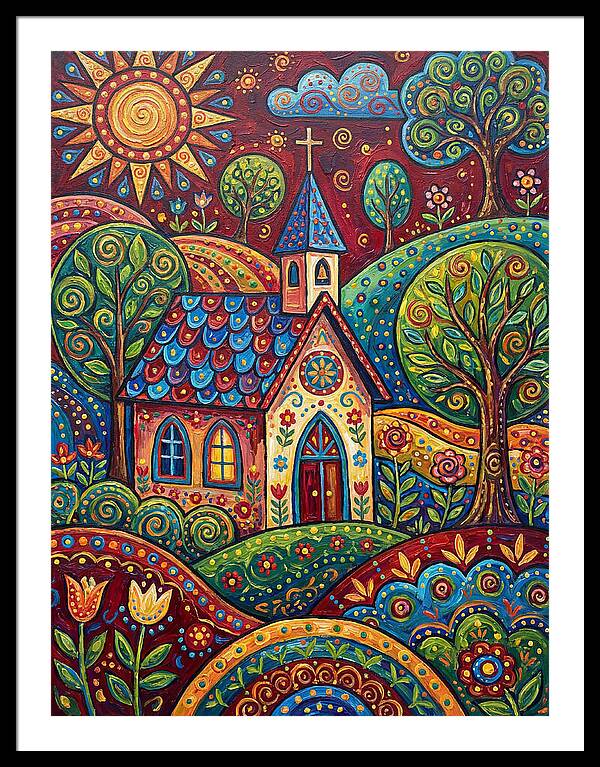 Rural Chapel In Vibrant Landscape