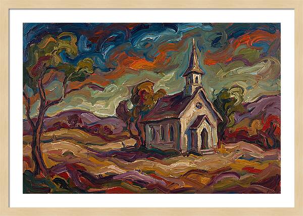 Rural Chapel Under Vibrant Skies