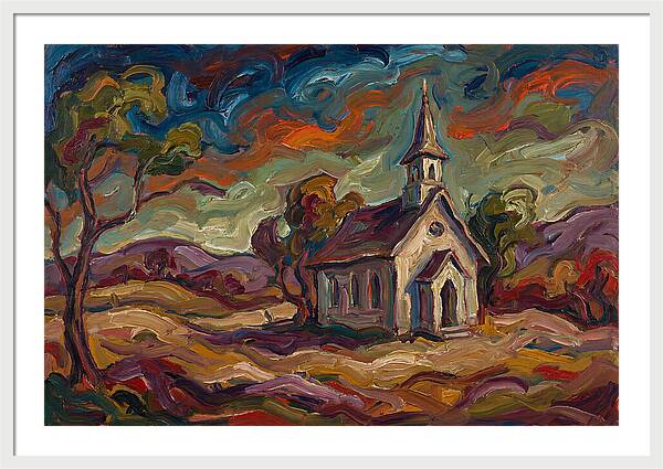 Rural Chapel Under Vibrant Skies