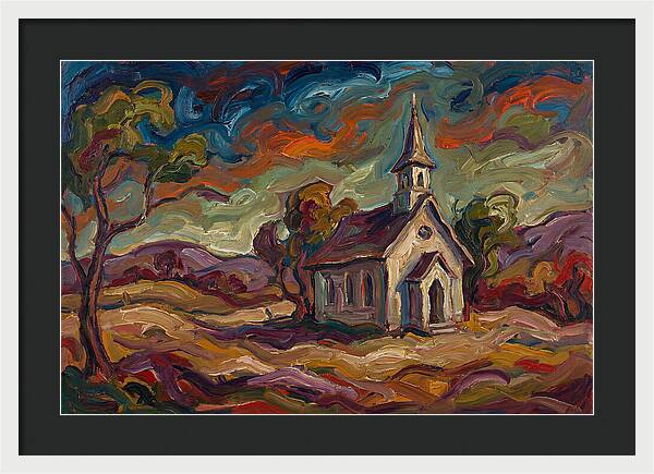 Rural Chapel Under Vibrant Skies