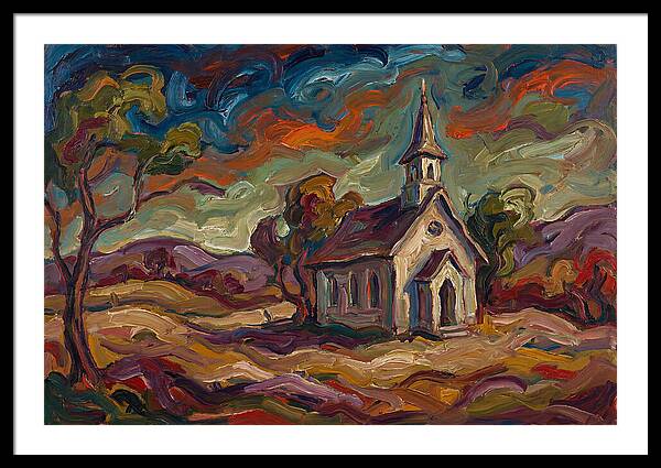 Rural Chapel Under Vibrant Skies
