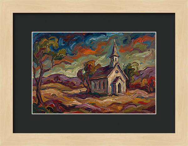 Rural Chapel Under Vibrant Skies