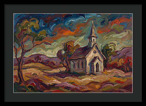 Rural Chapel Under Vibrant Skies