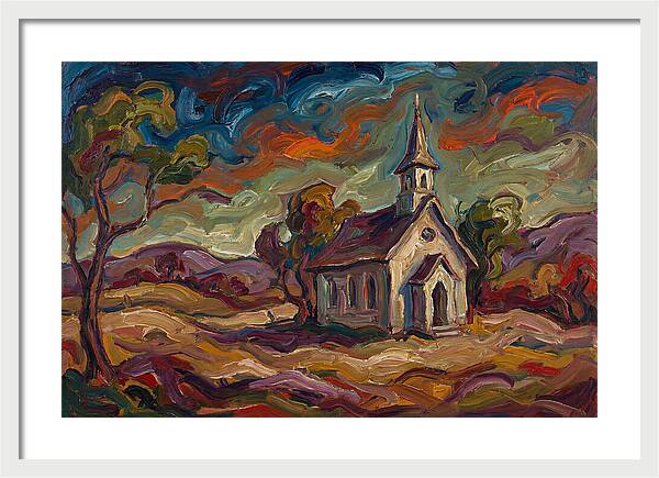 Rural Chapel Under Vibrant Skies