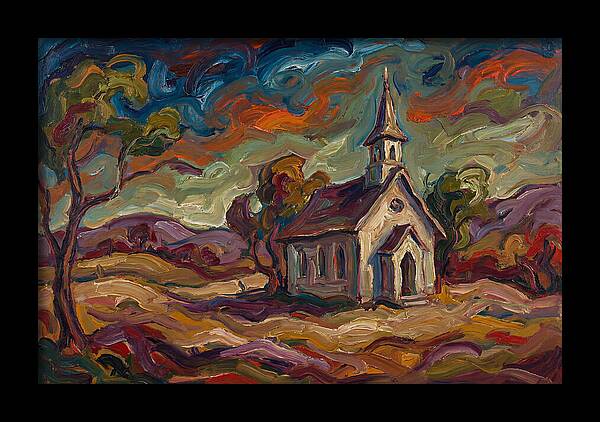 Rural Chapel Under Vibrant Skies