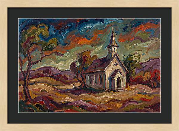 Rural Chapel Under Vibrant Skies