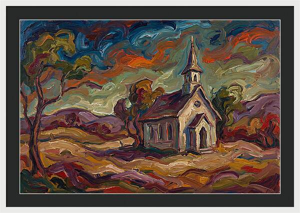 Rural Chapel Under Vibrant Skies