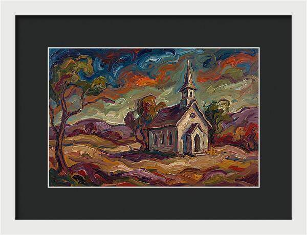 Rural Chapel Under Vibrant Skies